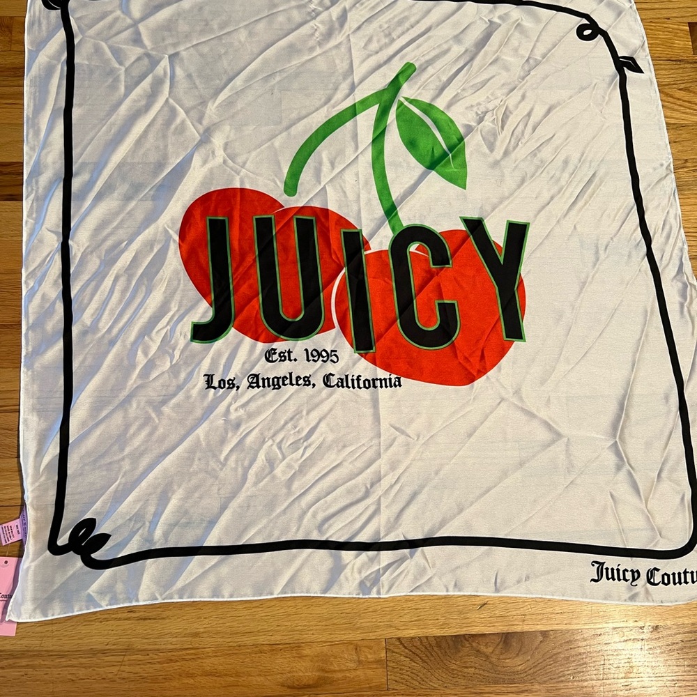 Silk White, Red & Green Fashion Scarf - Picture 7 of 7